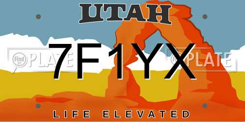 7F1YX Utah License Plate