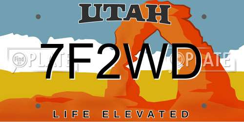 7F2WD Utah License Plate