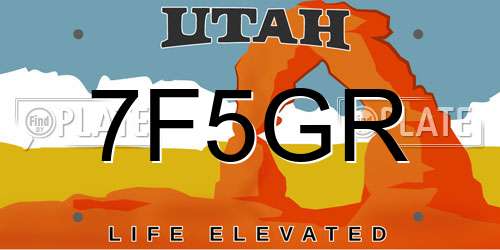 7F5GR Utah License Plate