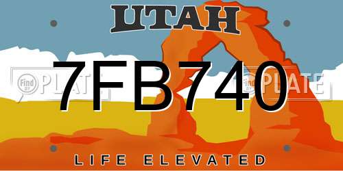 7FB740 Utah License Plate