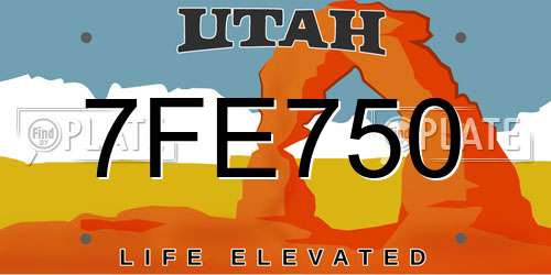 7FE750 Utah License Plate