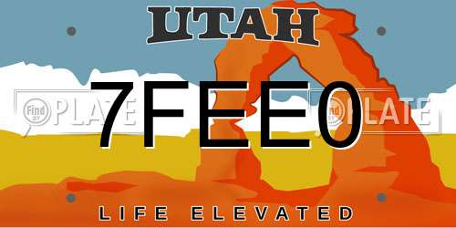 7FEE0 Utah License Plate