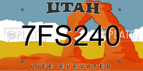7FS240 Utah License Plate