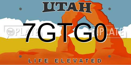 7GTG0 Utah License Plate