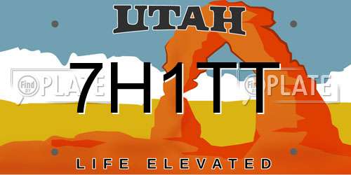 7H1TT Utah License Plate