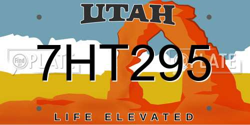 7HT295 Utah License Plate