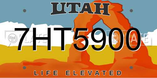 7HT5900 Utah License Plate
