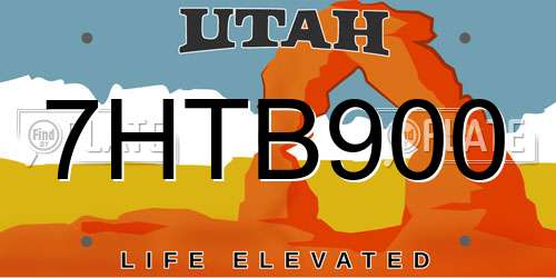 7HTB900 Utah License Plate