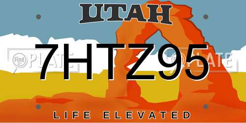 7HTZ95 Utah License Plate