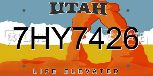 7HY7426 Utah License Plate