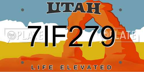 7IF279 Utah License Plate