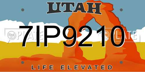 7IP9210 Utah License Plate