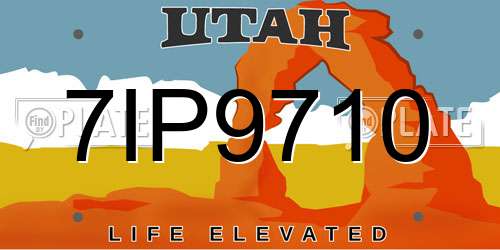 7IP9710 Utah License Plate