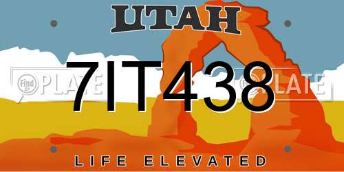 7IT438 Utah License Plate