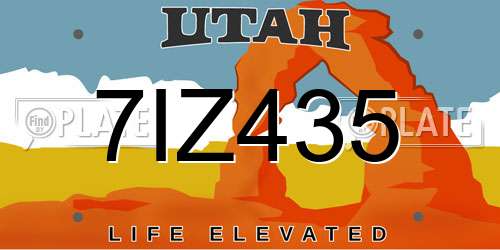 7IZ435 Utah License Plate