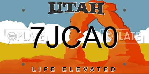 7JCA0 Utah License Plate
