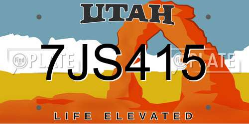7JS415 Utah License Plate