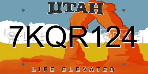 7KQR124 Utah License Plate