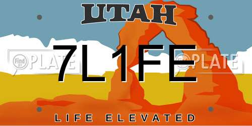 7L1FE Utah License Plate