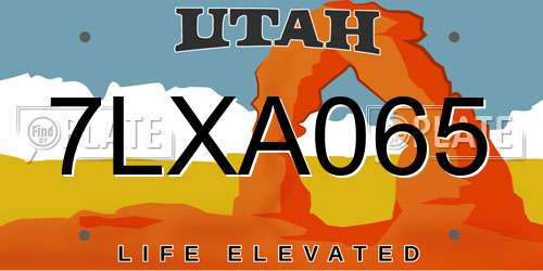 7LXA065 Utah License Plate