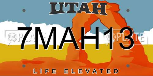 7MAH13 Utah License Plate