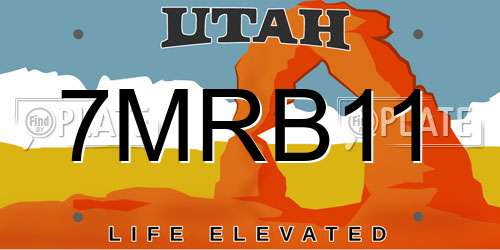 7MRB11 Utah License Plate