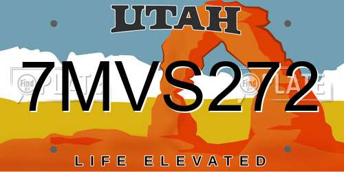 7MVS272 Utah License Plate