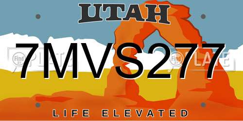 7MVS277 Utah License Plate