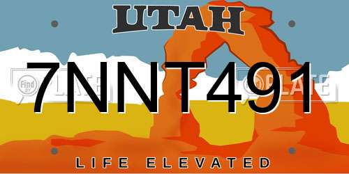 7NNT491 Utah License Plate