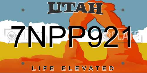 7NPP921 Utah License Plate