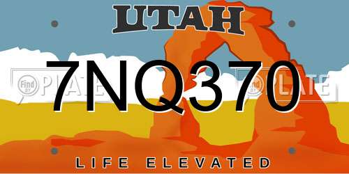 7NQ370 Utah License Plate