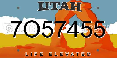 7O57455 Utah License Plate