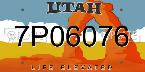7P06076 Utah License Plate
