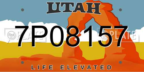 7P08157 Utah License Plate