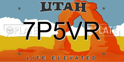 7P5VR Utah License Plate