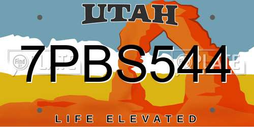 7PBS544 Utah License Plate