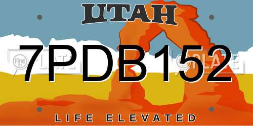 7PDB152 Utah License Plate