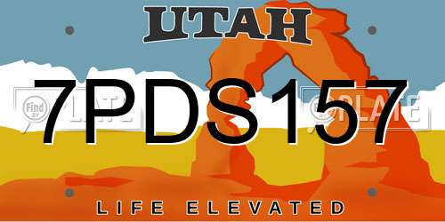 7PDS157 Utah License Plate