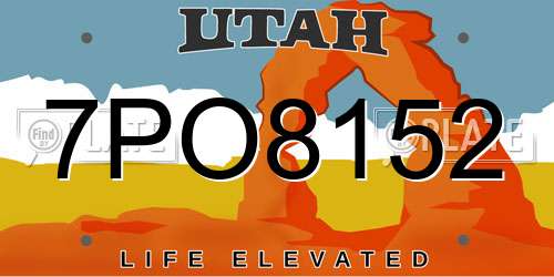 7PO8152 Utah License Plate