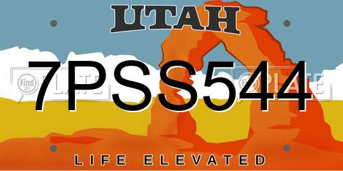 7PSS544 Utah License Plate