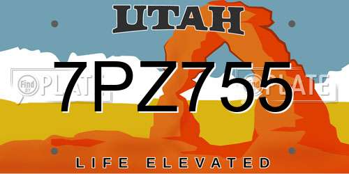 7PZ755 Utah License Plate