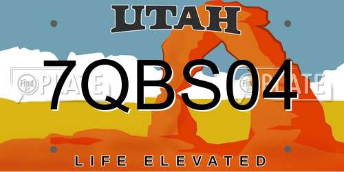 7QBS04 Utah License Plate