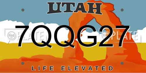 7QQG27 Utah License Plate