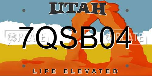 7QSB04 Utah License Plate