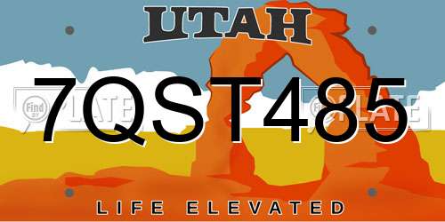 7QST485 Utah License Plate