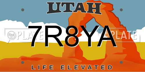 7R8YA Utah License Plate