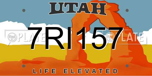 7RI157 Utah License Plate