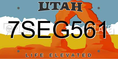 7SEG561 Utah License Plate