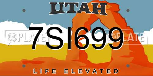 7SI699 Utah License Plate
