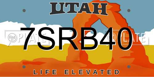 7SRB40 Utah License Plate